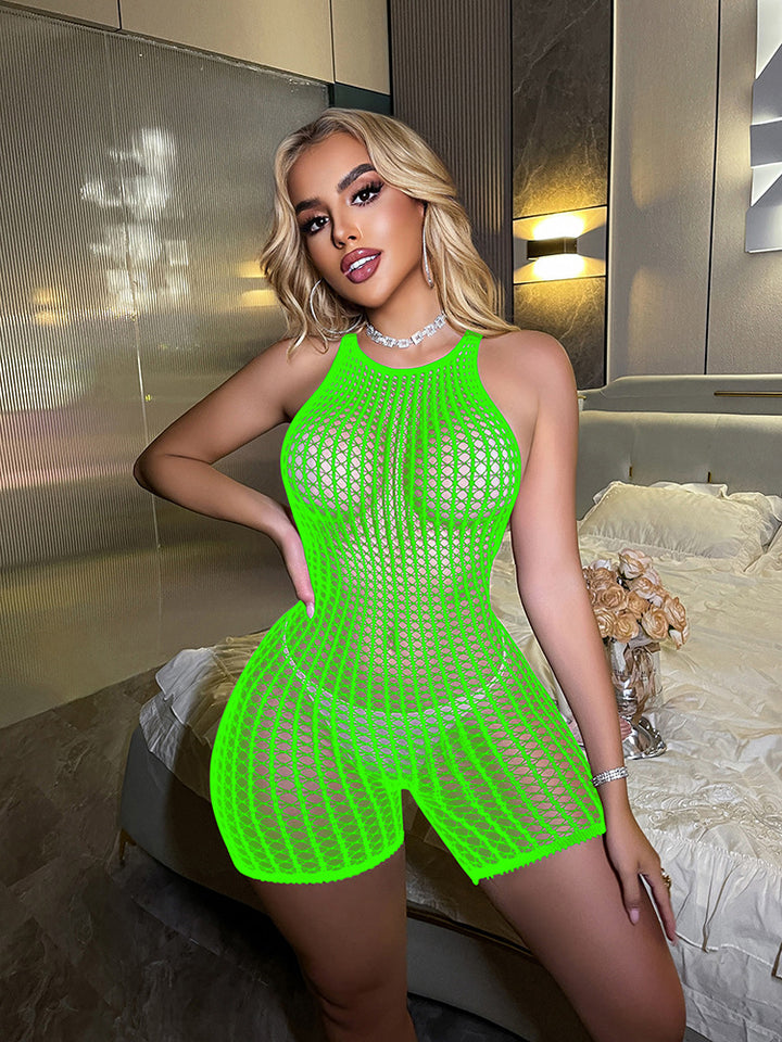 Sheer Mesh Bodycon Dress – Strappy Cutout Slim Fit Mini Dress for Women