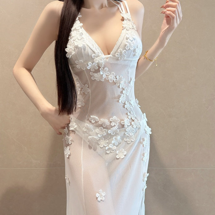 Lace Cutout Maxi Dress – Spaghetti Strap Slim Fit Elegant Dress for Women
