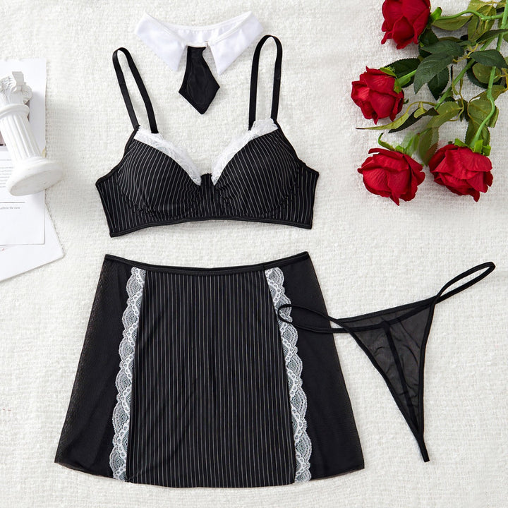 Women’s Striped Schoolgirl Costume Set