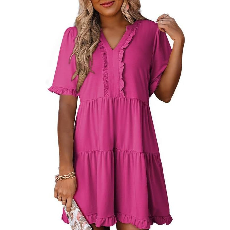 Elegant Ruffle Tiered Mini Dress