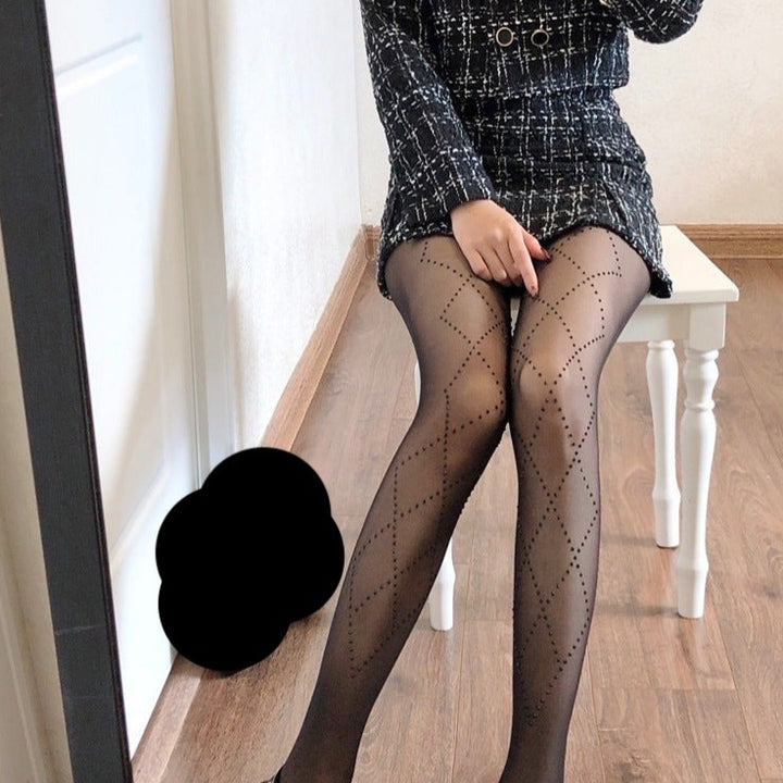 Thin Glitter Black Stockings