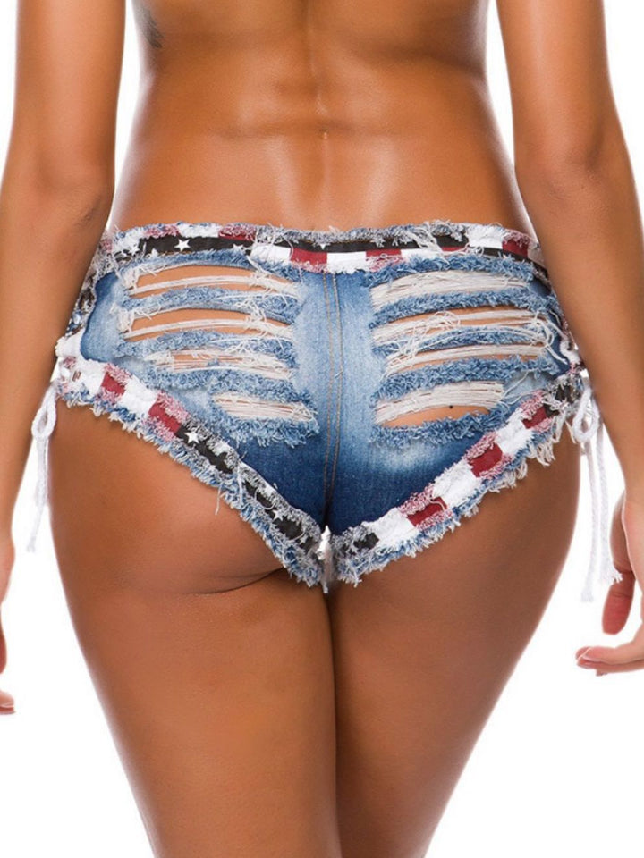 Low Rise Distressed Denim Shorts – Sexy Ripped Hot Pants for Women