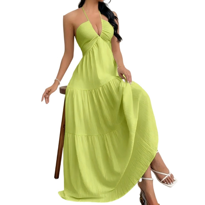 Halter Tiered Maxi Dress