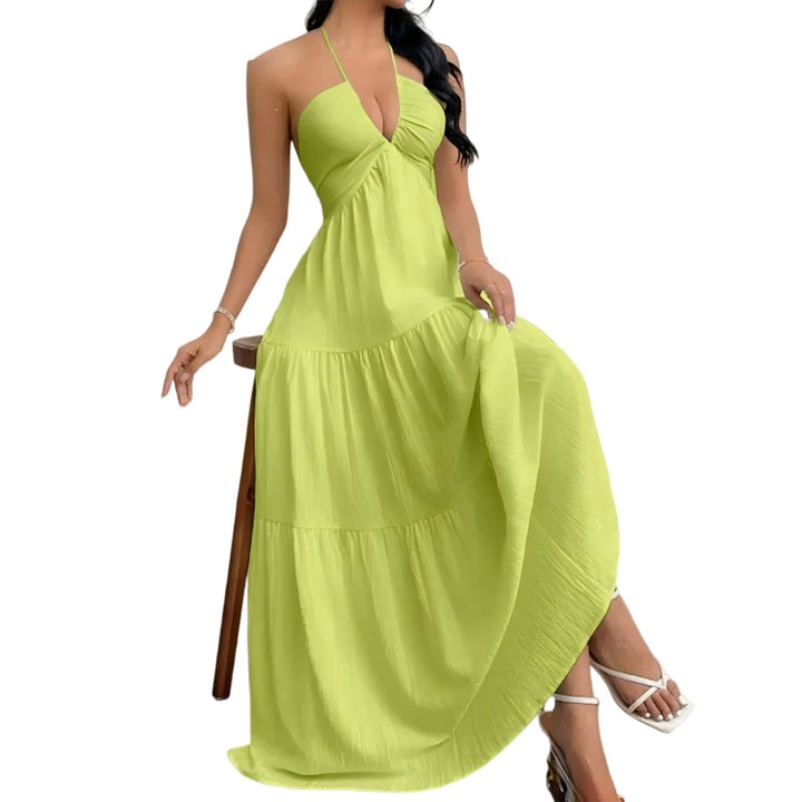 Halter Tiered Maxi Dress