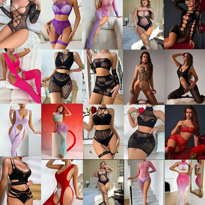 Sensual Lingerie: Sexy One-Piece Mesh Bodysuit — Gradient Color, Cutout, Sheer, and Passionate