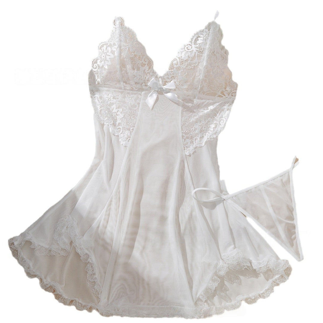 Deep V Cami Nightdress – Lightweight Mesh Lounge Set