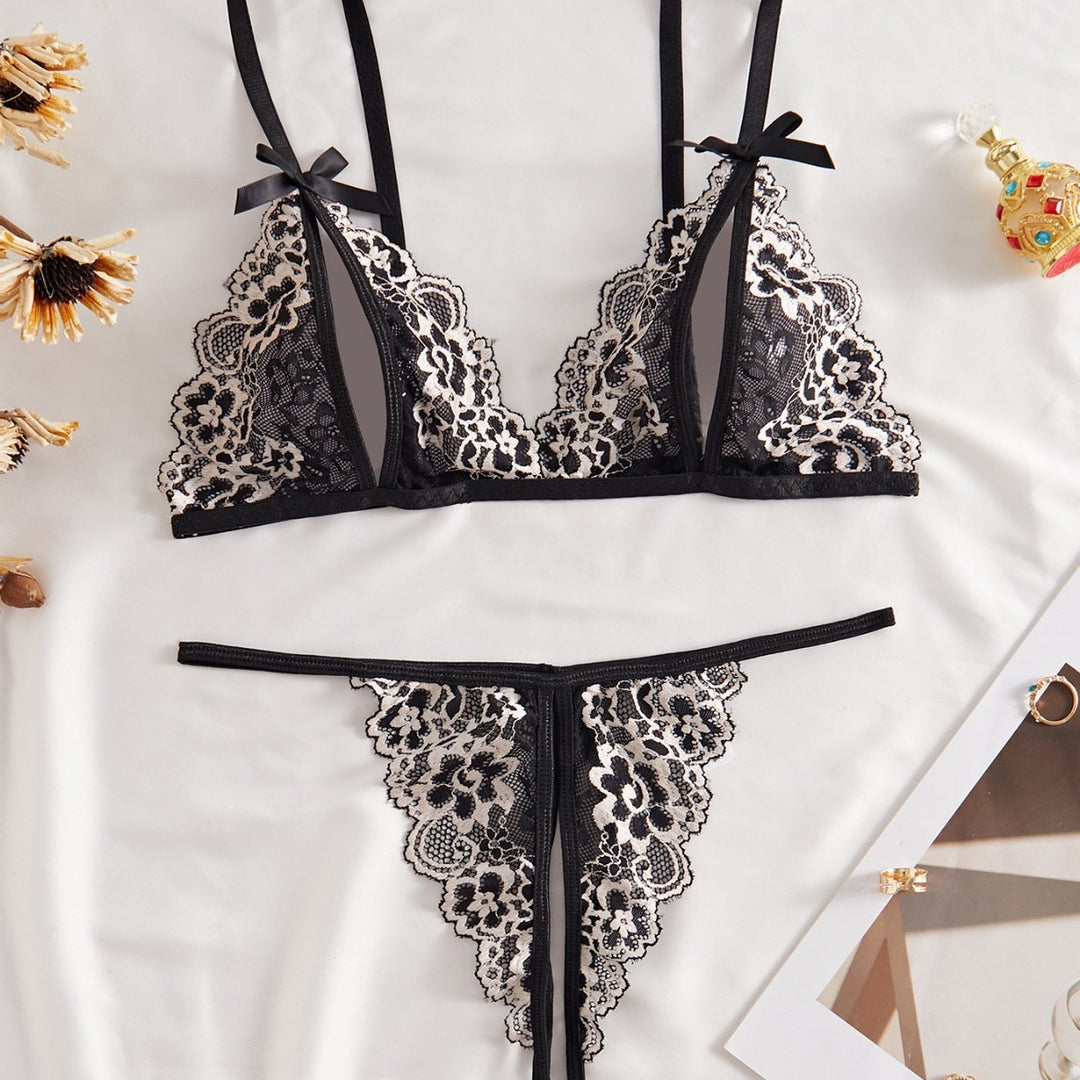Lace Bralette & Thong Lingerie Set