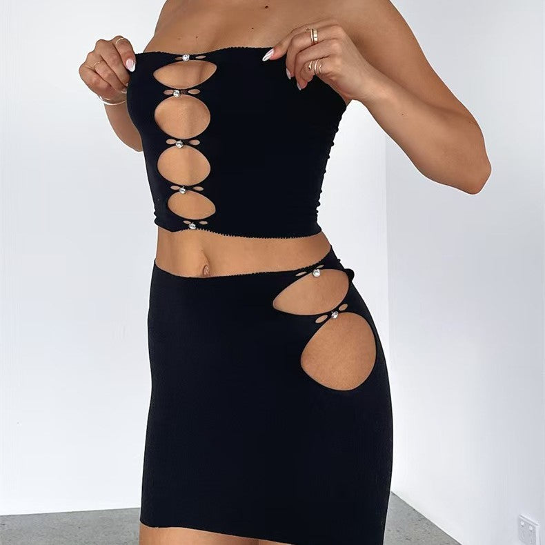 Women’s Rhinestone Fishnet Bodycon Dress