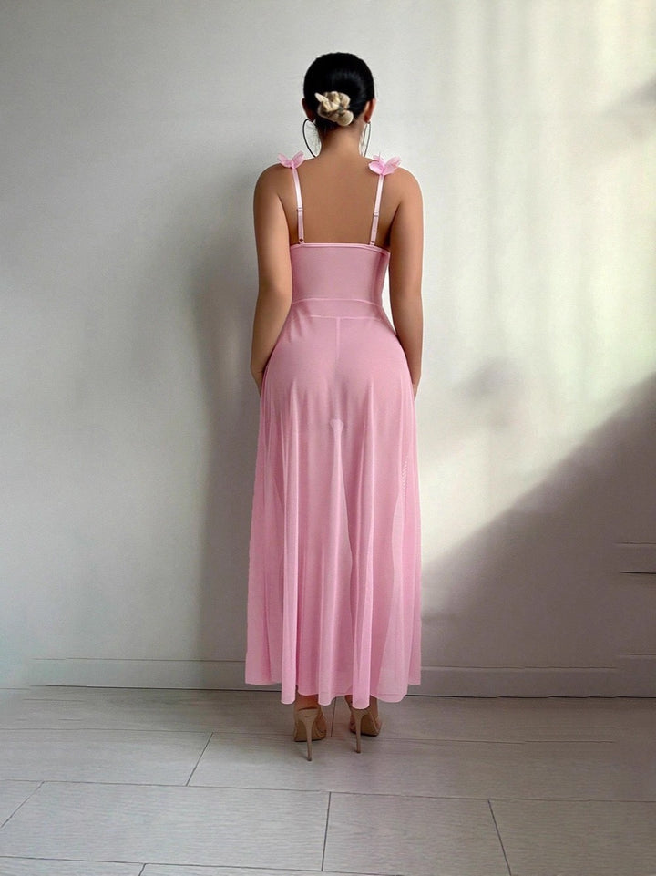 Women’s Floral Lace Split Maxi Nightdress