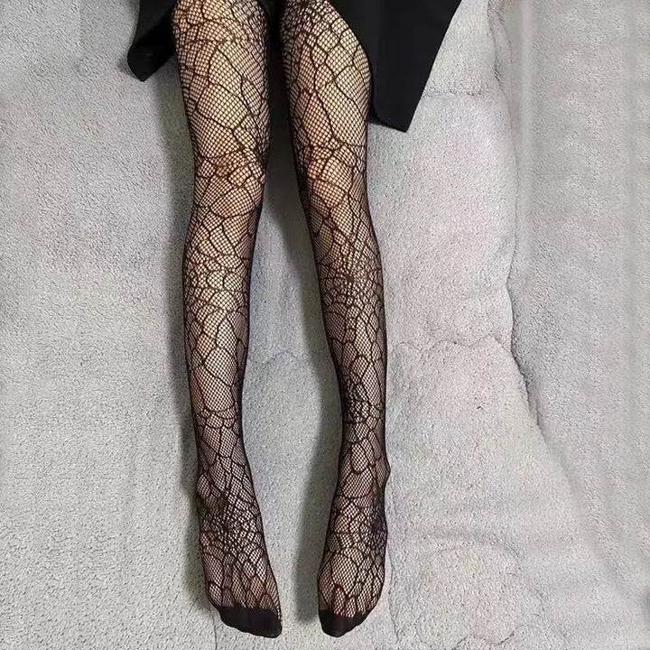 Dark black spider stockings