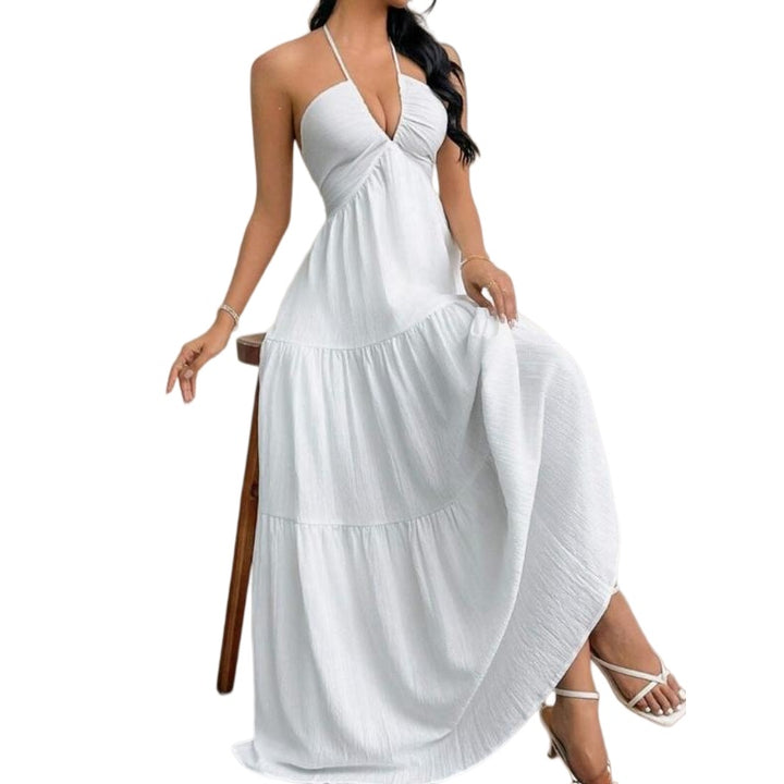 Halter Tiered Maxi Dress