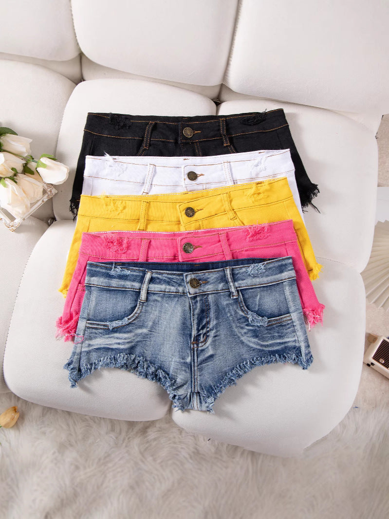 Casual Low Rise Denim Shorts
