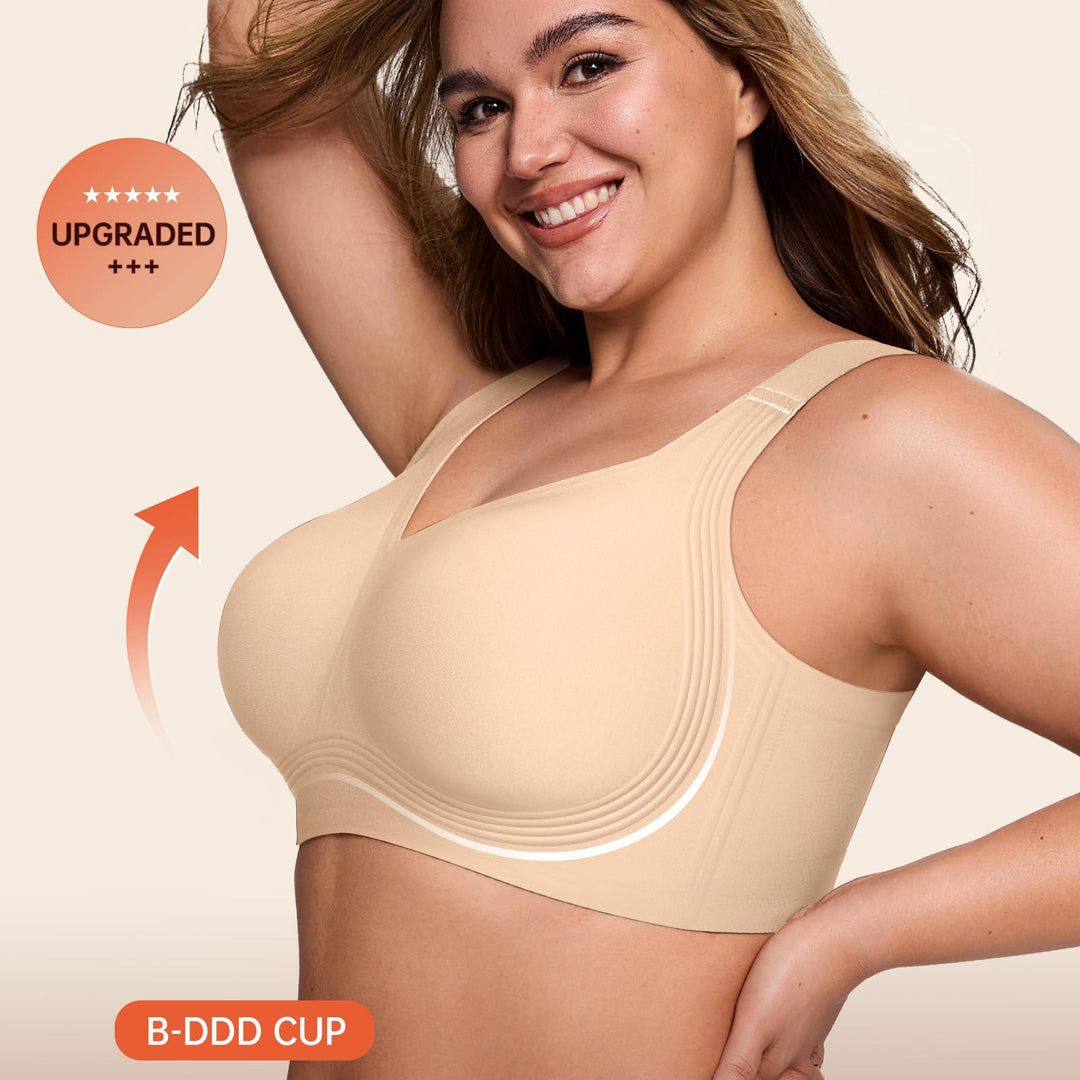Wireless Seamless Bra – Full Support Soft Comfort Plus Size Bralette for Women