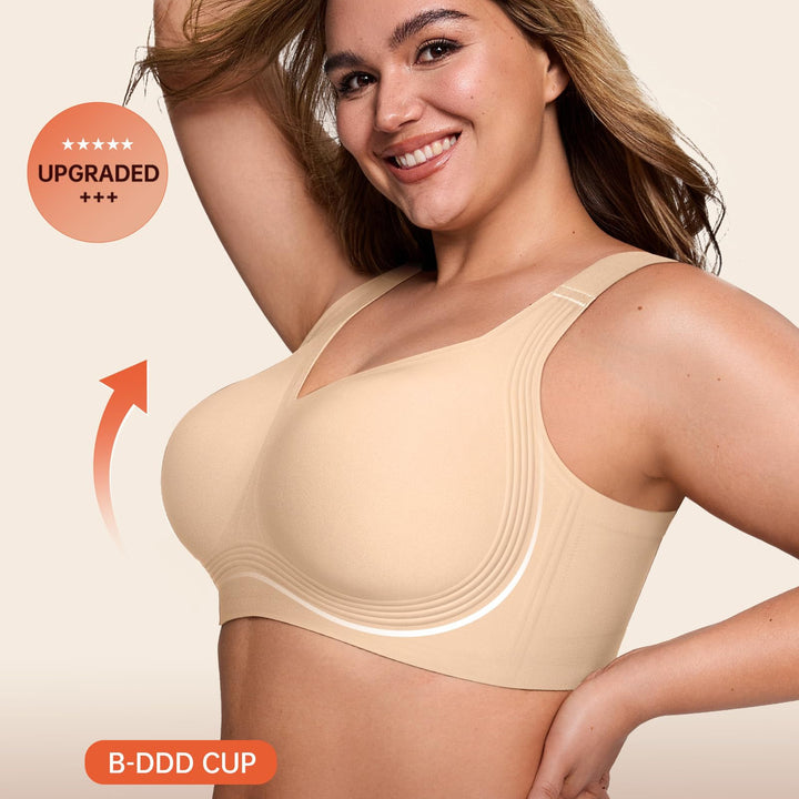 Wireless Seamless Bra – Full Support Soft Comfort Plus Size Bralette for Women