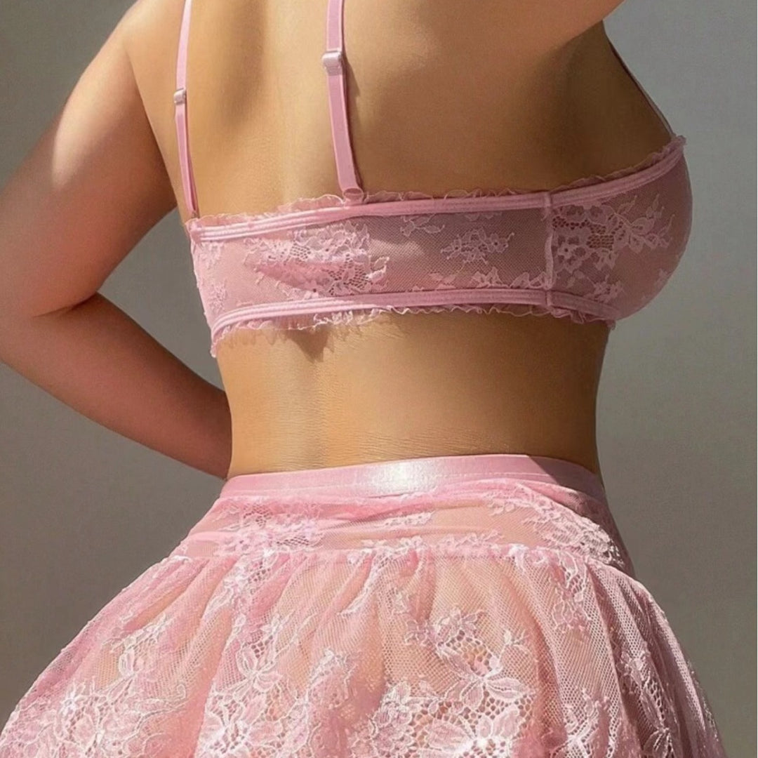 Lace Bow Lingerie Set