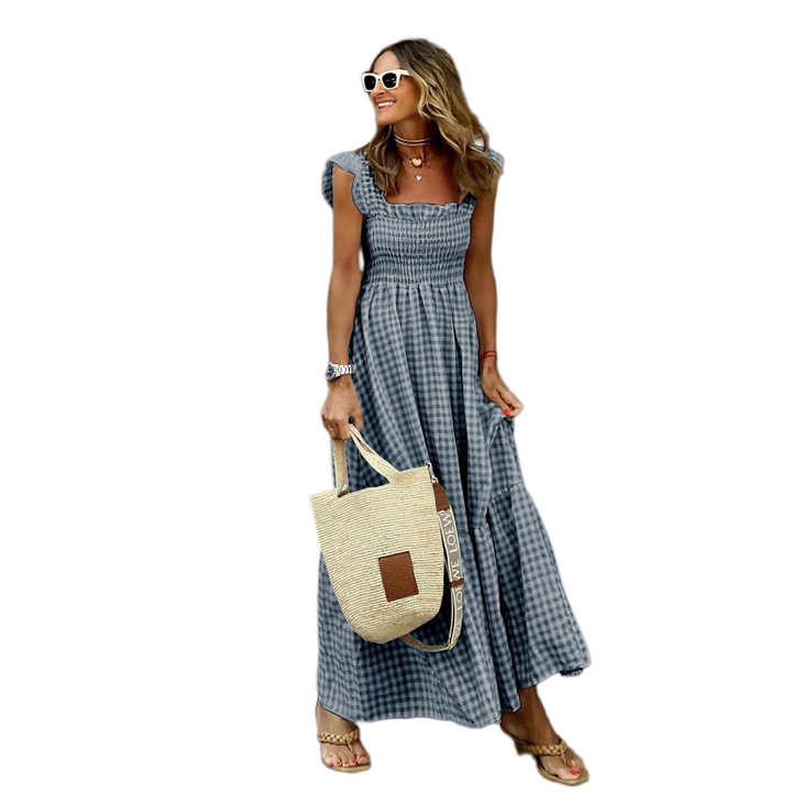 Gingham Smocked Maxi Dress