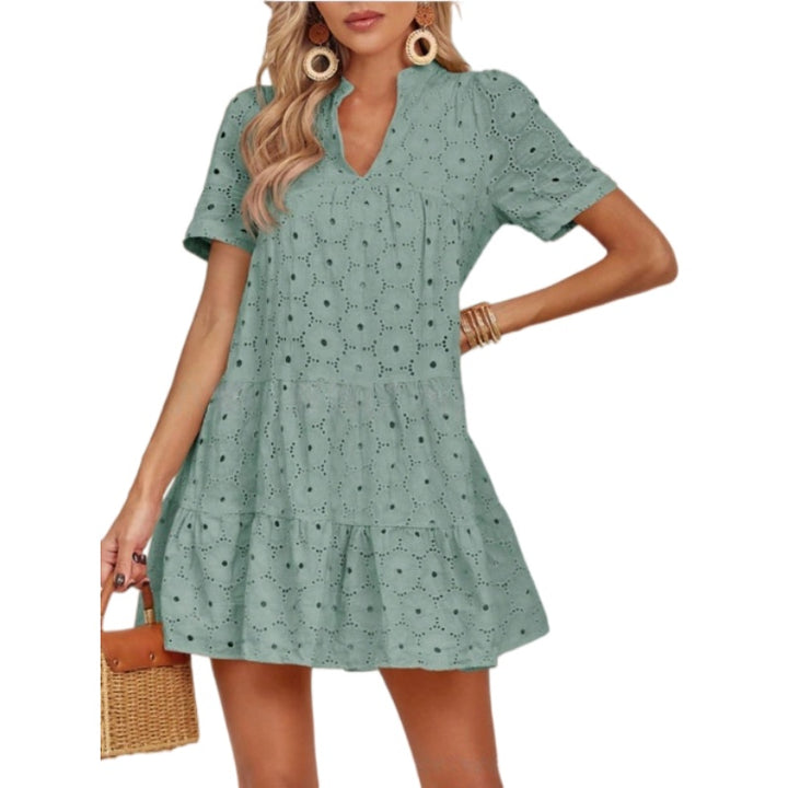 Eyelet Lace Mini Dress