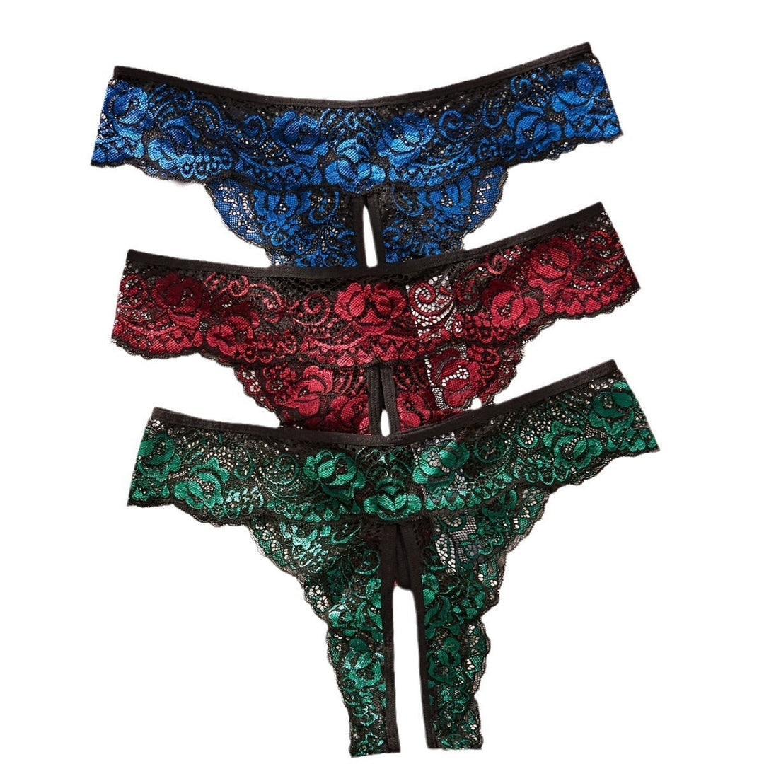 Lace Cutout Thong – Women’s Sheer Low Rise Lingerie Panty