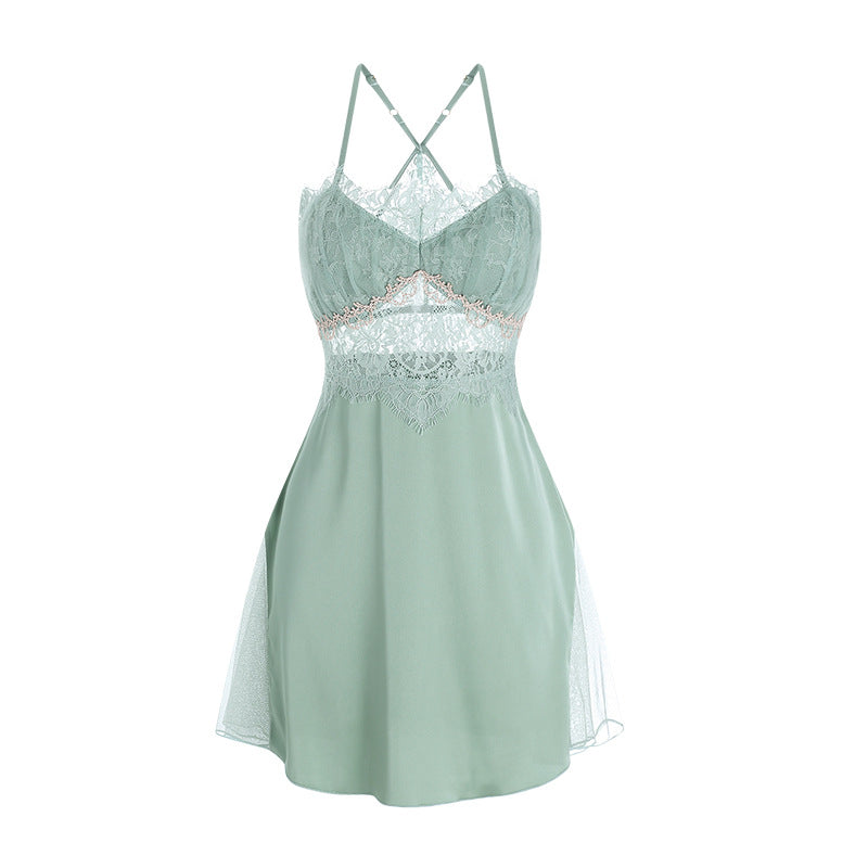 Premium Sensual Halter Nightgown Lace