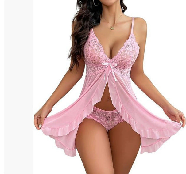 Women Lace Lingerie Babydoll Dress Strap Chemise Sleepwear Sexy Nighty