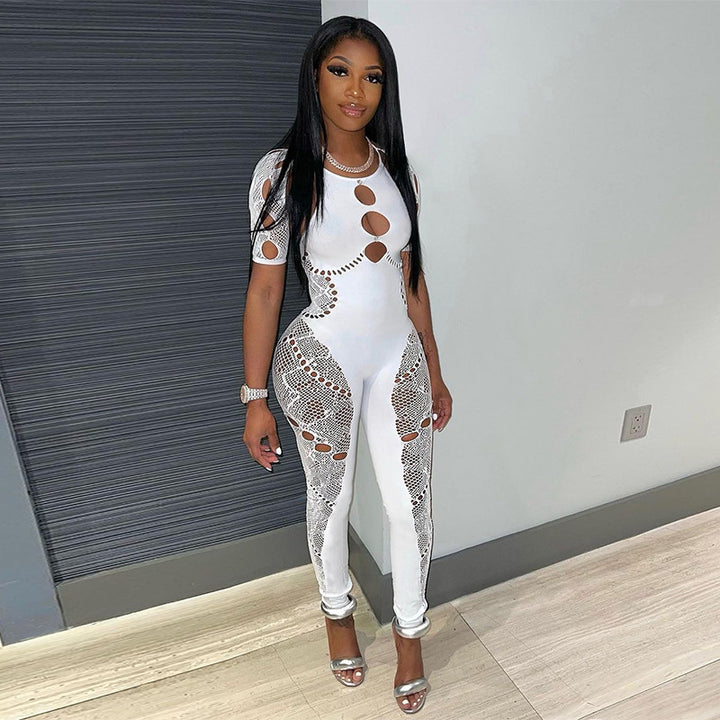 Women’s Rhinestone Knit Bodycon Jumpsuit