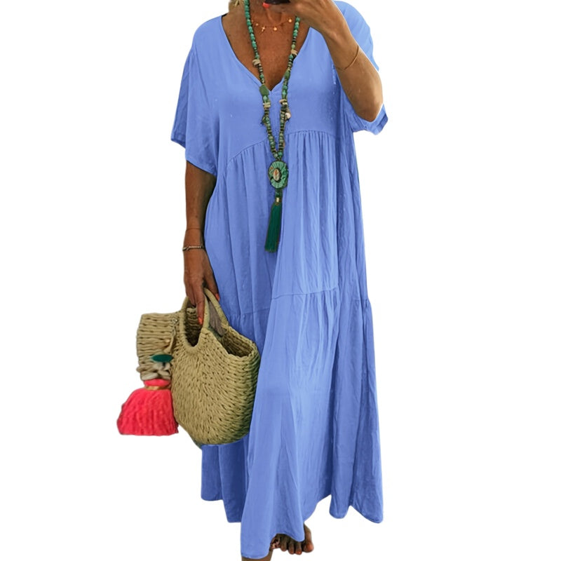 Relaxed V Neck Maxi Dress