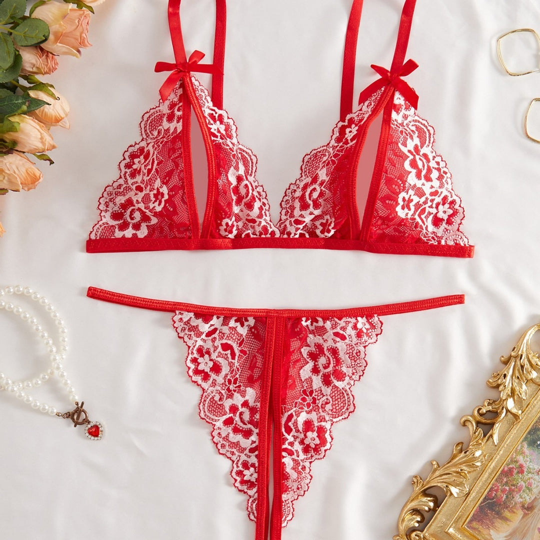 Lace Bralette & Thong Lingerie Set
