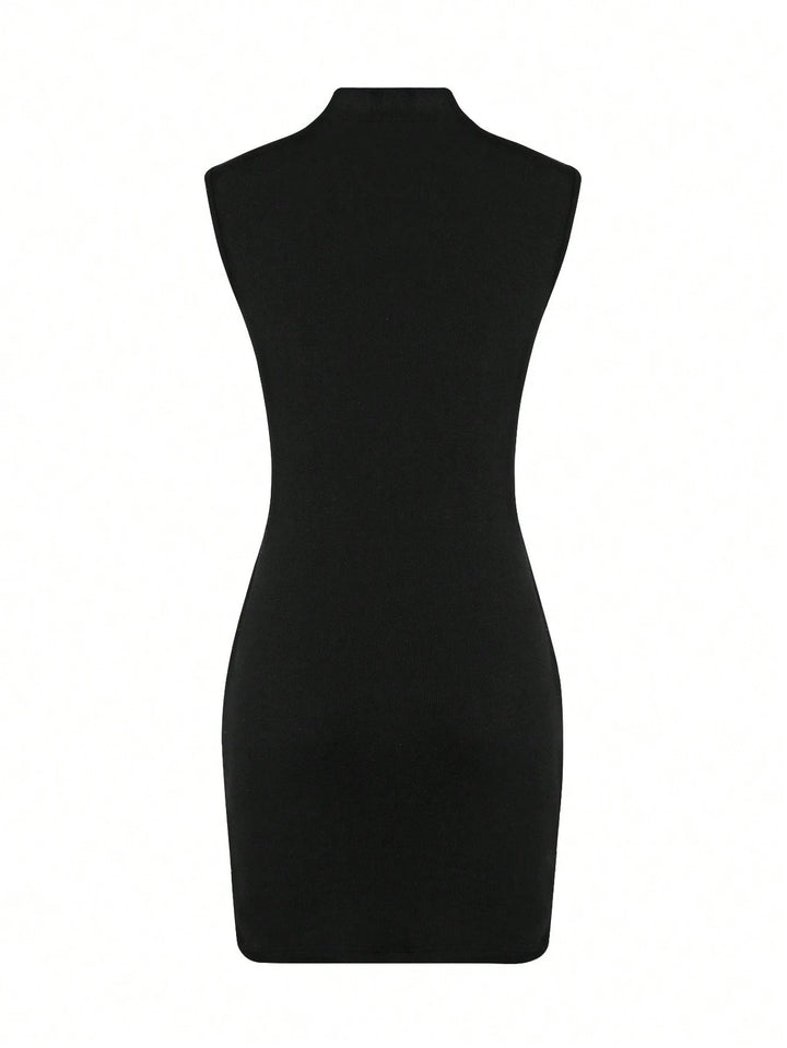 Sleeveless wrap-around short dress