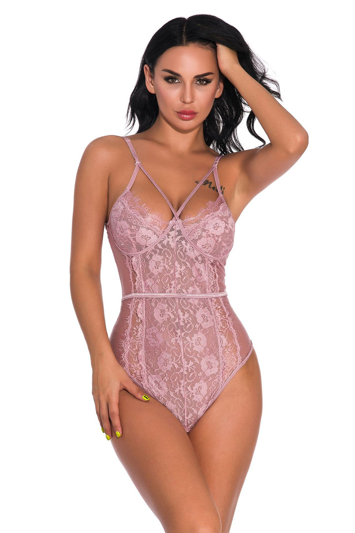 Cutout Floral Backless Bodysuit