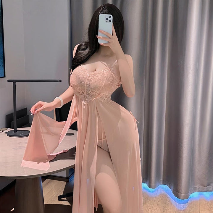 Women’s Sheer Mesh Split Maxi Nightdress