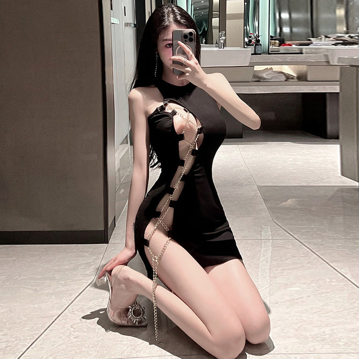 Chain Cutout Bodycon Mini Dress