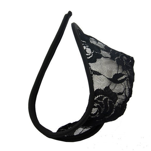 Women’s Lace C-String Couple Set – Cherry Detail Sheer Minimal Panty
