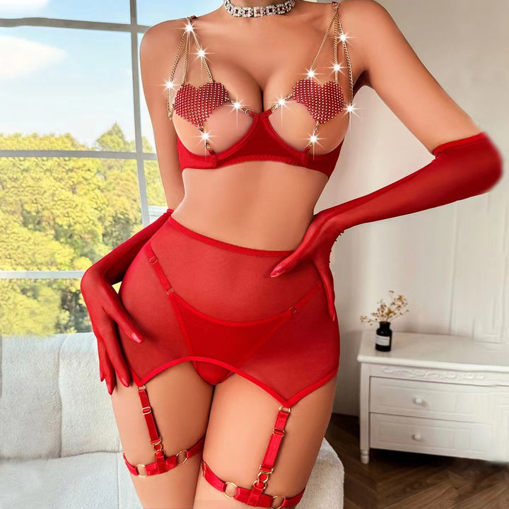 Love Metal Chain Patchwork Underwear