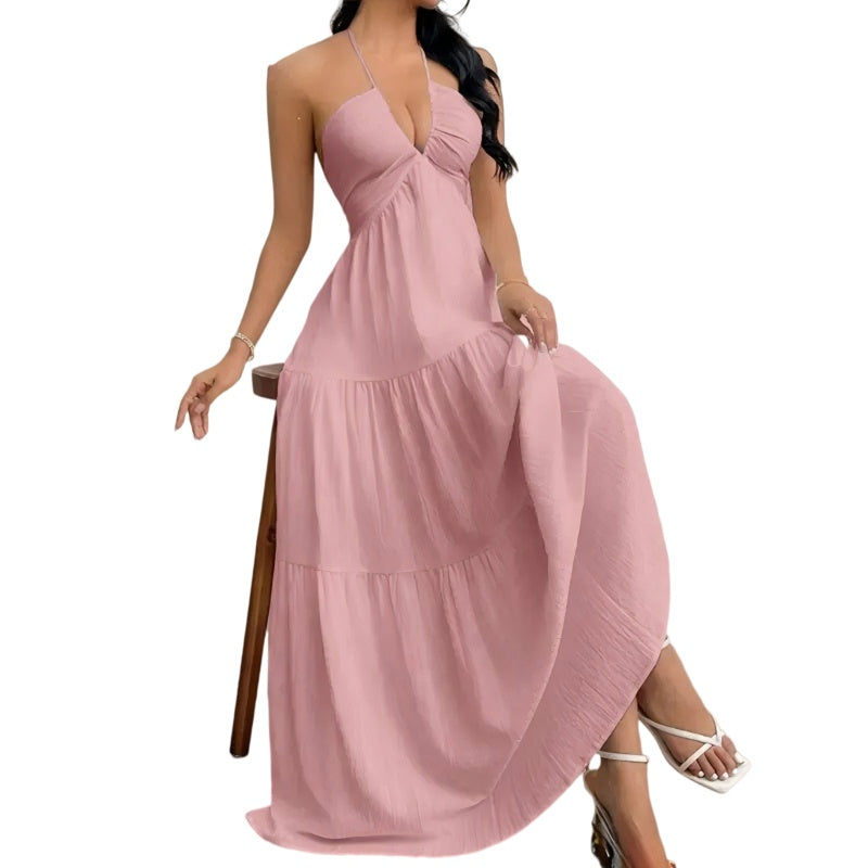 Halter Tiered Maxi Dress