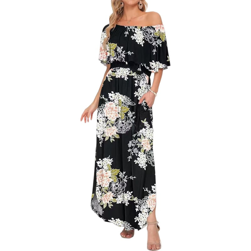 Floral Off Shoulder Maxi Dress