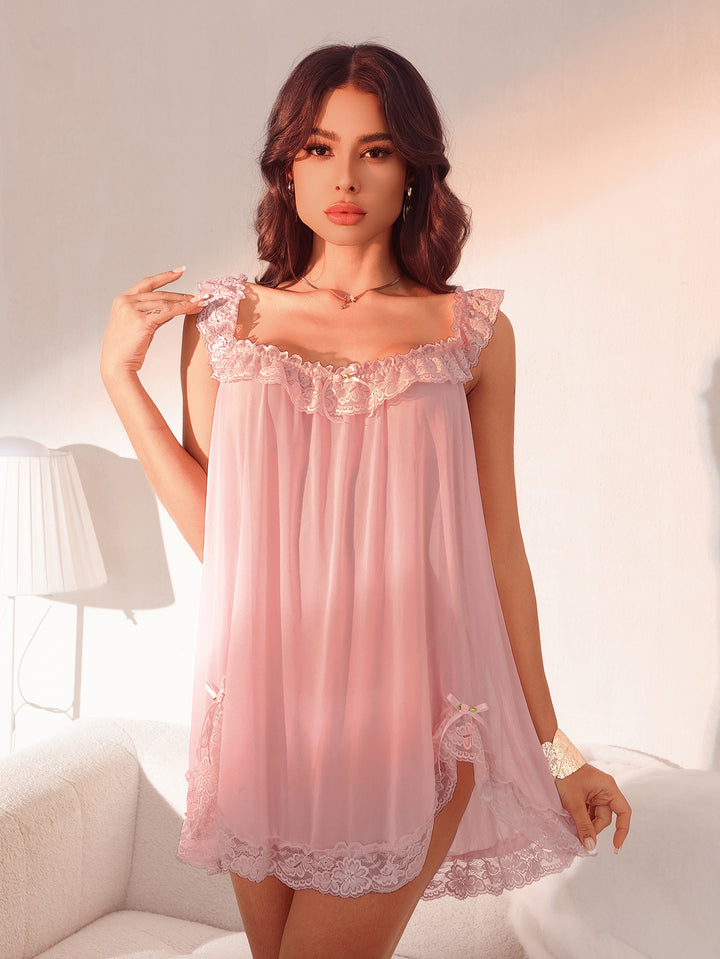 Lace Trim Babydoll Sleep Dress