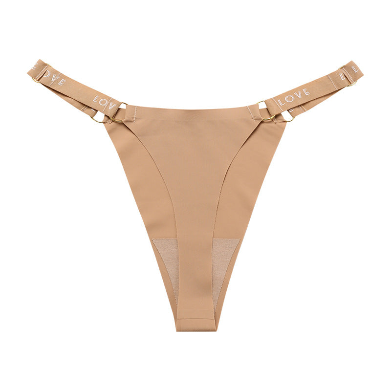 Seamless ice silk thong