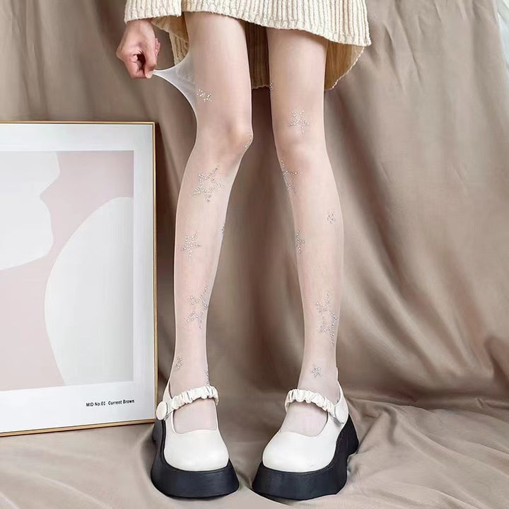 Rhinestone Stockings Thin