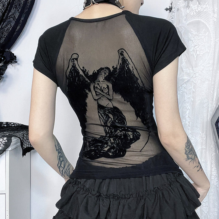 Versatile Backless Printed T-Shirt
