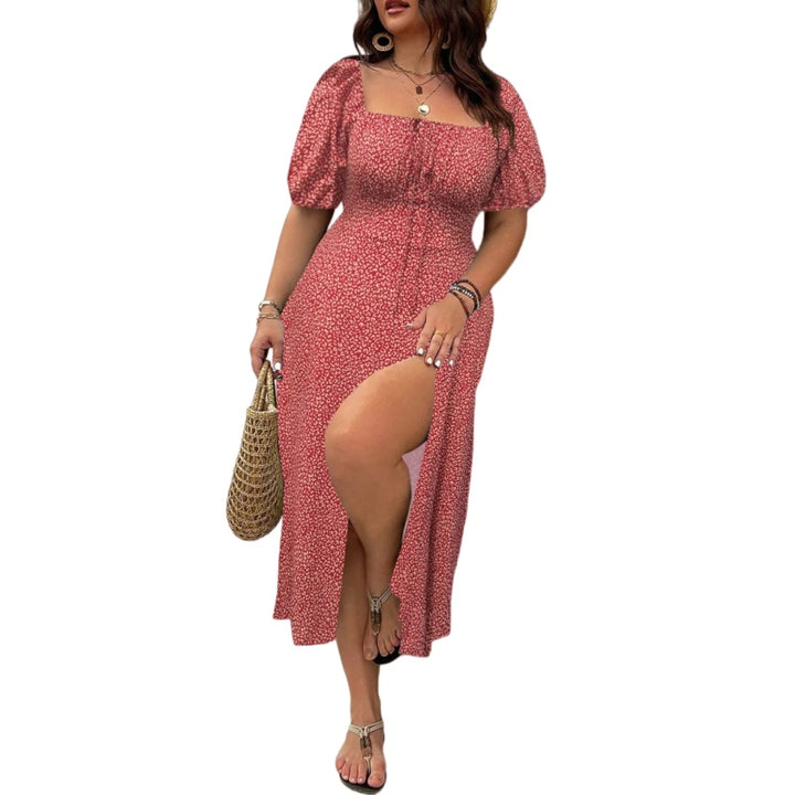 Floral Square Neck Midi Dress
