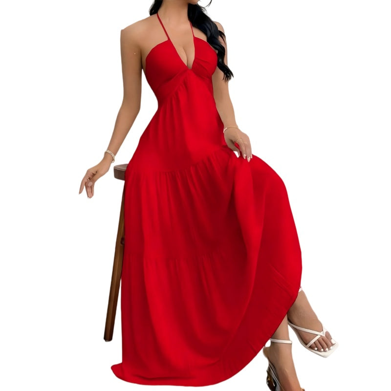 Halter Tiered Maxi Dress