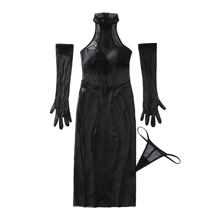 Women’s Sheer Mesh Bodysuit 3-Piece Set