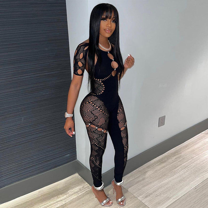 Women’s Rhinestone Knit Bodycon Jumpsuit