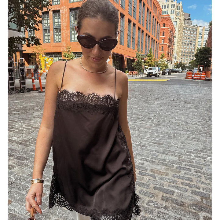 Lace Trim Cami Top – Minimal Chic Spaghetti Strap Tank Top for Women