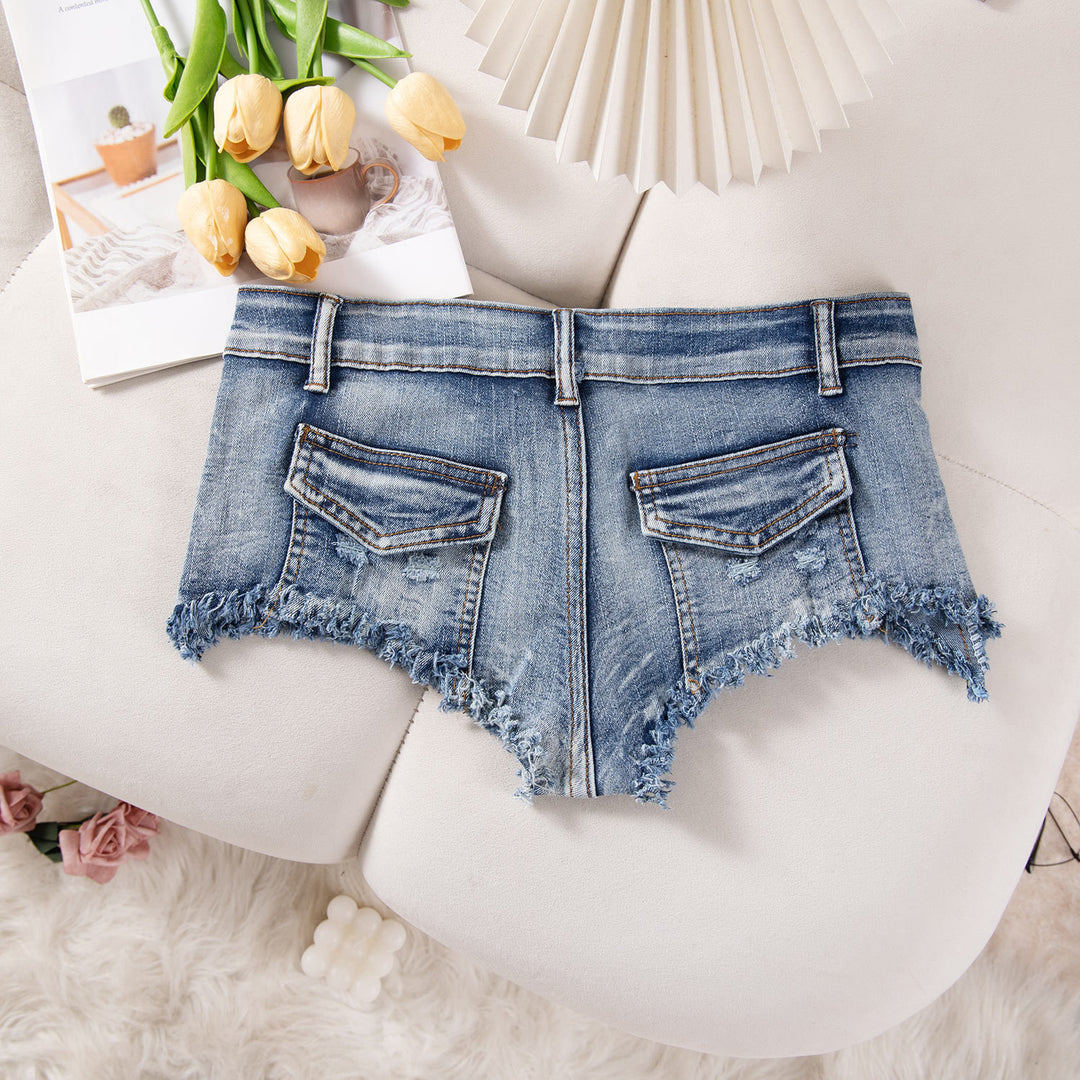 Casual Low Rise Denim Shorts