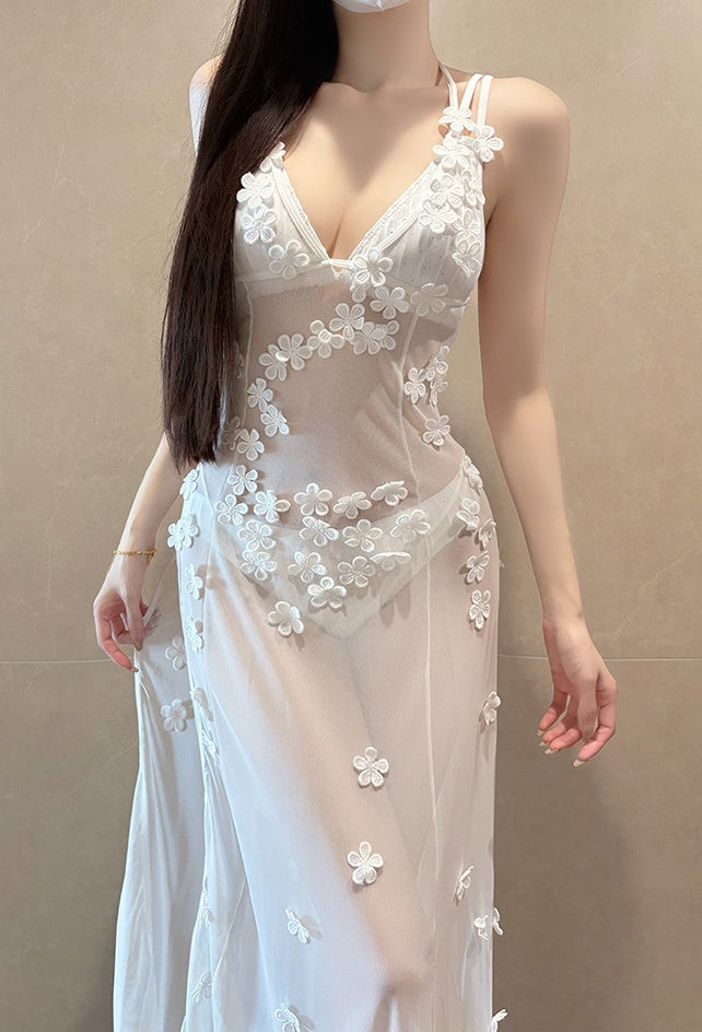 Lace Cutout Maxi Dress – Spaghetti Strap Slim Fit Elegant Dress for Women