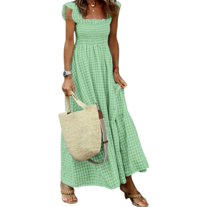 Gingham Smocked Maxi Dress