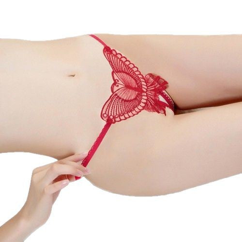 Cute Butterfly C-String – Sheer Open Gusset Minimal Panty