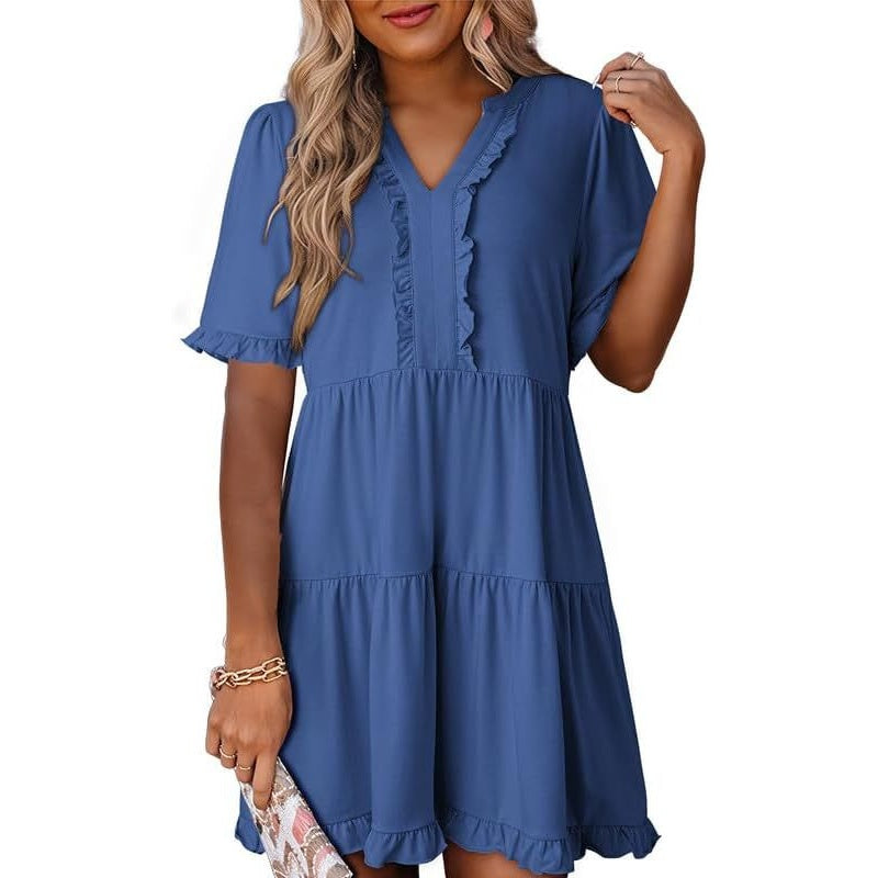Elegant Ruffle Tiered Mini Dress