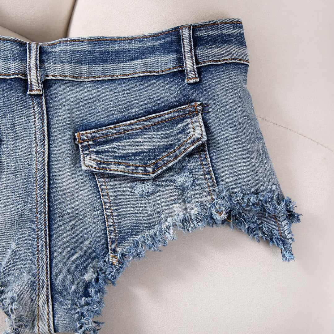 Casual Low Rise Denim Shorts